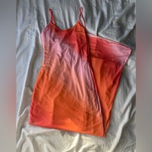 See You Monday Orange and Pink Sunset Dress